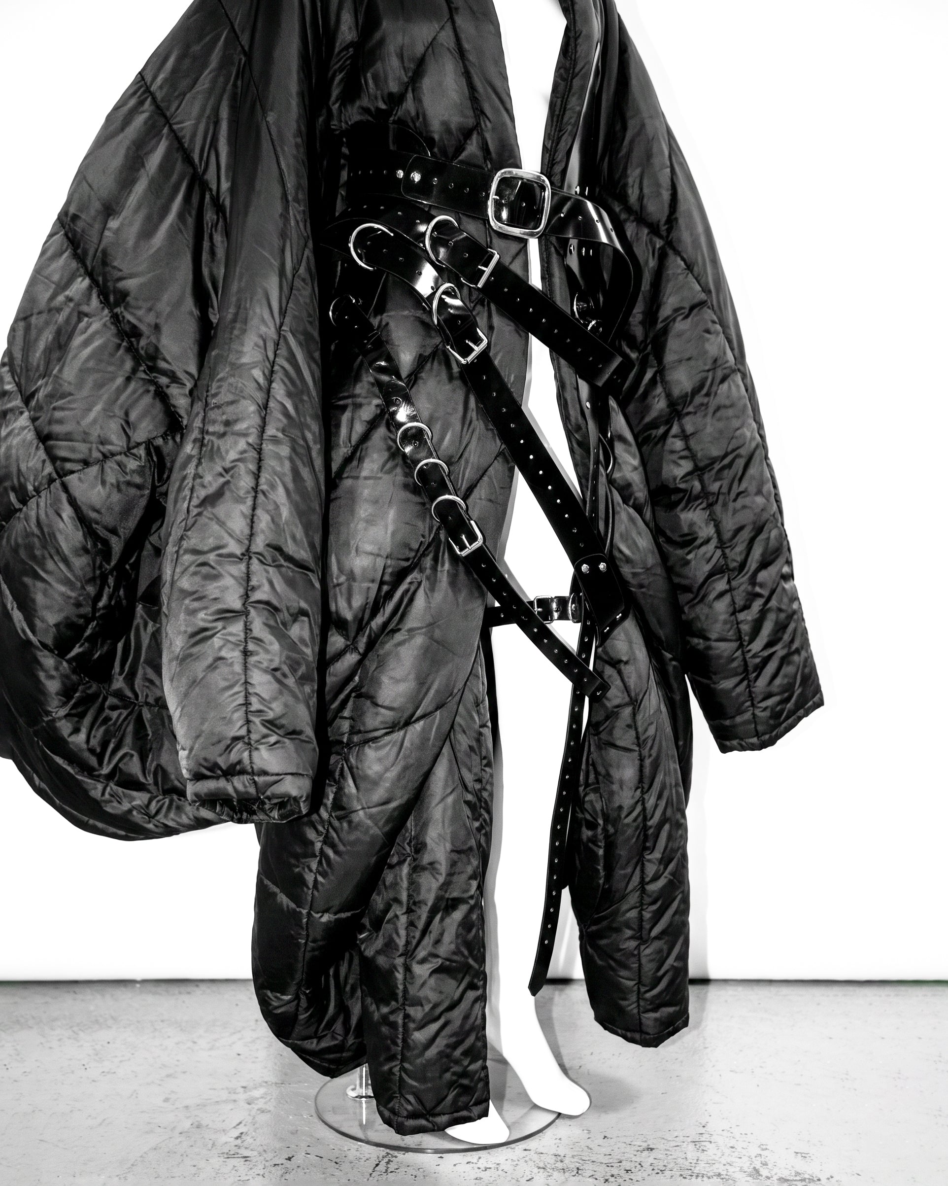 Green Shape PUF Reimagined luxury avant garde Coat repurposed wearable sculpture puffer coat by ATÉLIER JIVOMIR 