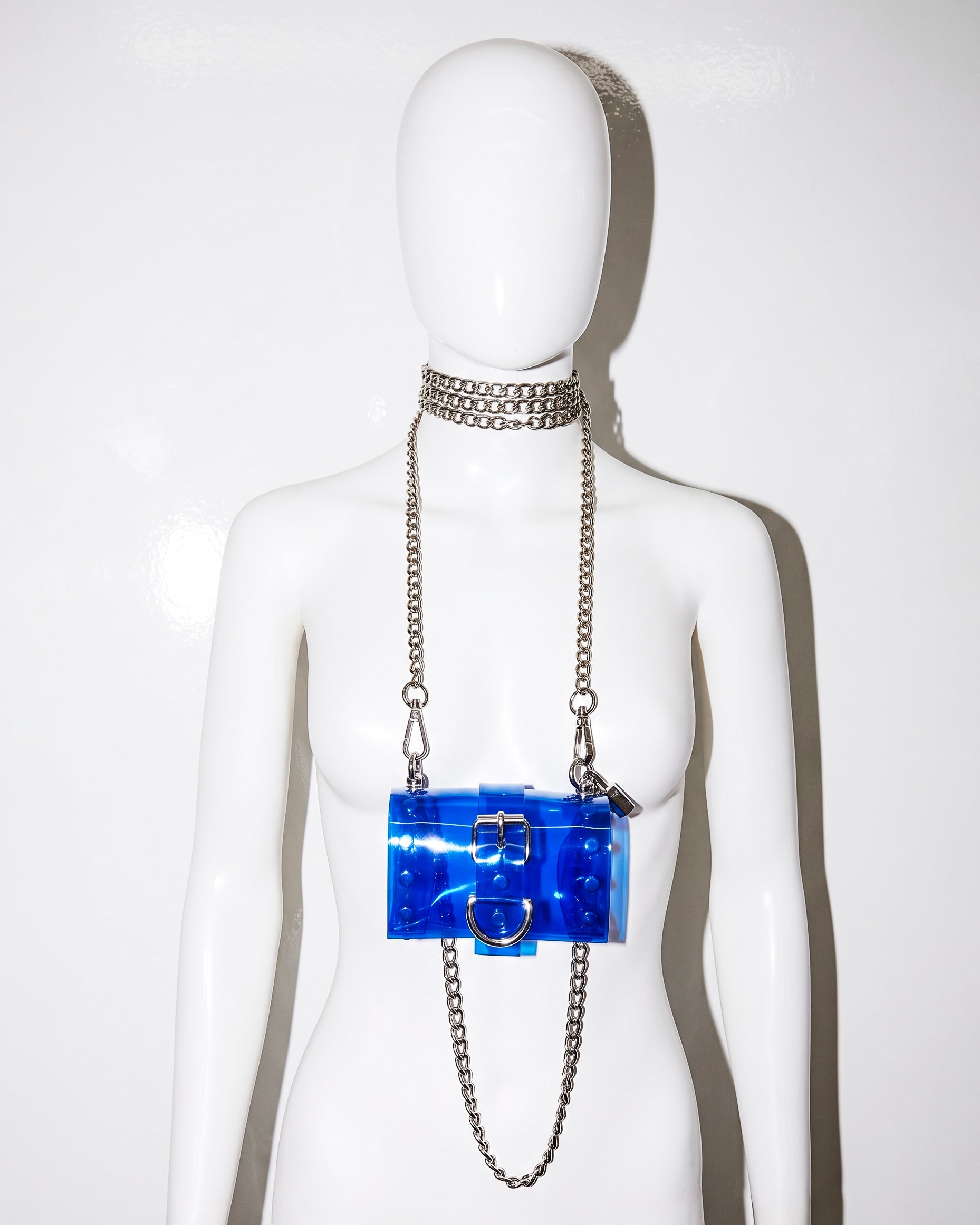 The Secret LUXURY VEGAN Purse HAND Bag ATÉLIER JIVOMIR must have small purse vegan vinyl handbag BLUE CLEAR