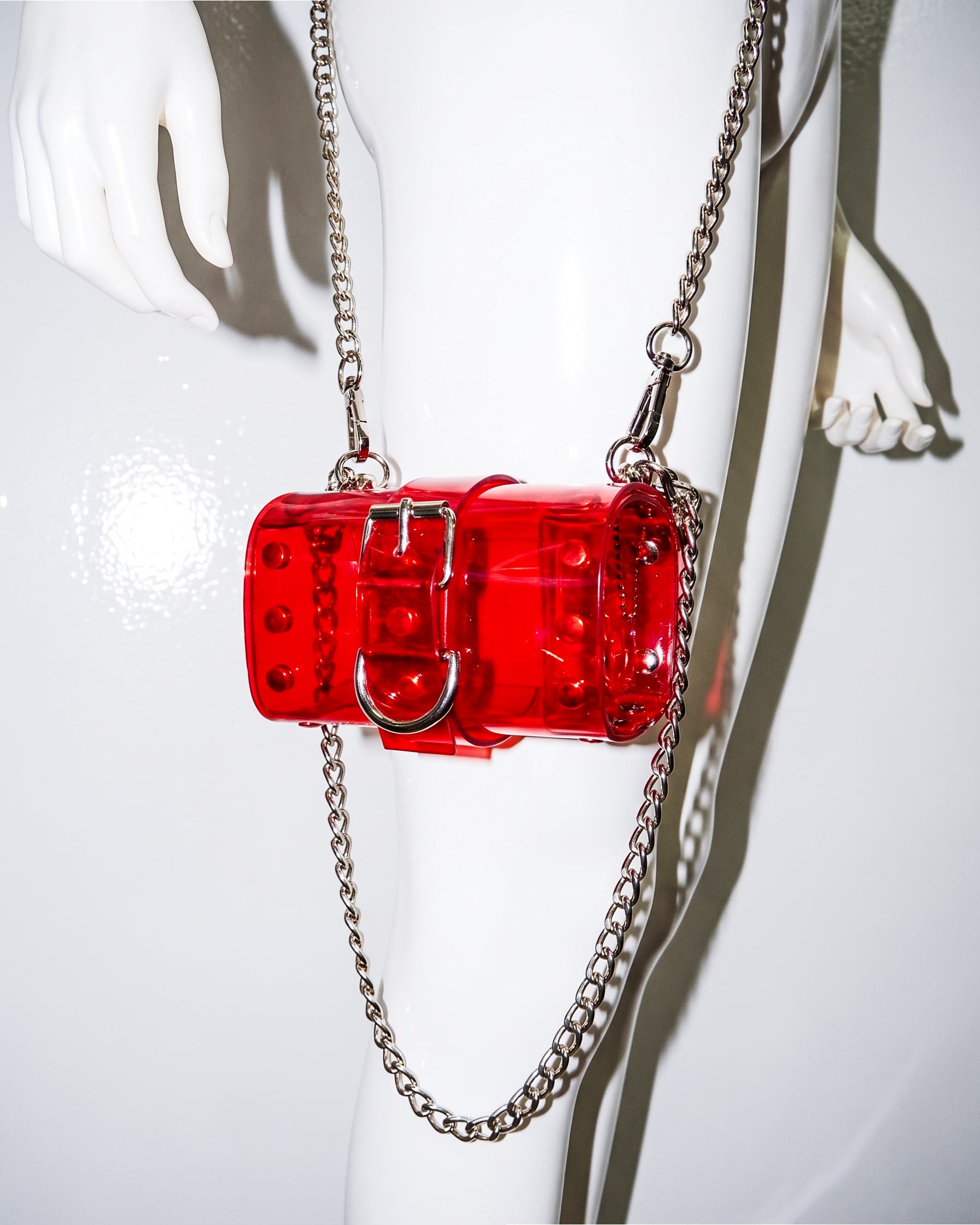 The Secret LUXURY VEGAN Purse HAND Bag ATÉLIER JIVOMIR must have small purse vegan vinyl handbag Perfectly RED CLEAR