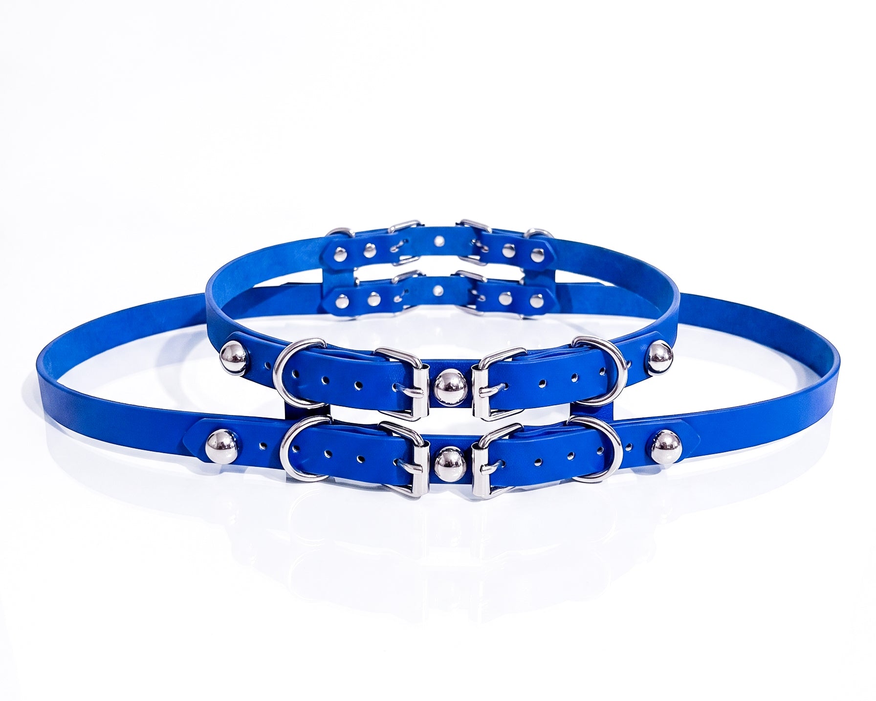 ATÉLIER JIVOMIR STRAP LUXURY STUDDED WAIST FASHION BELT HIPSTER BLUE