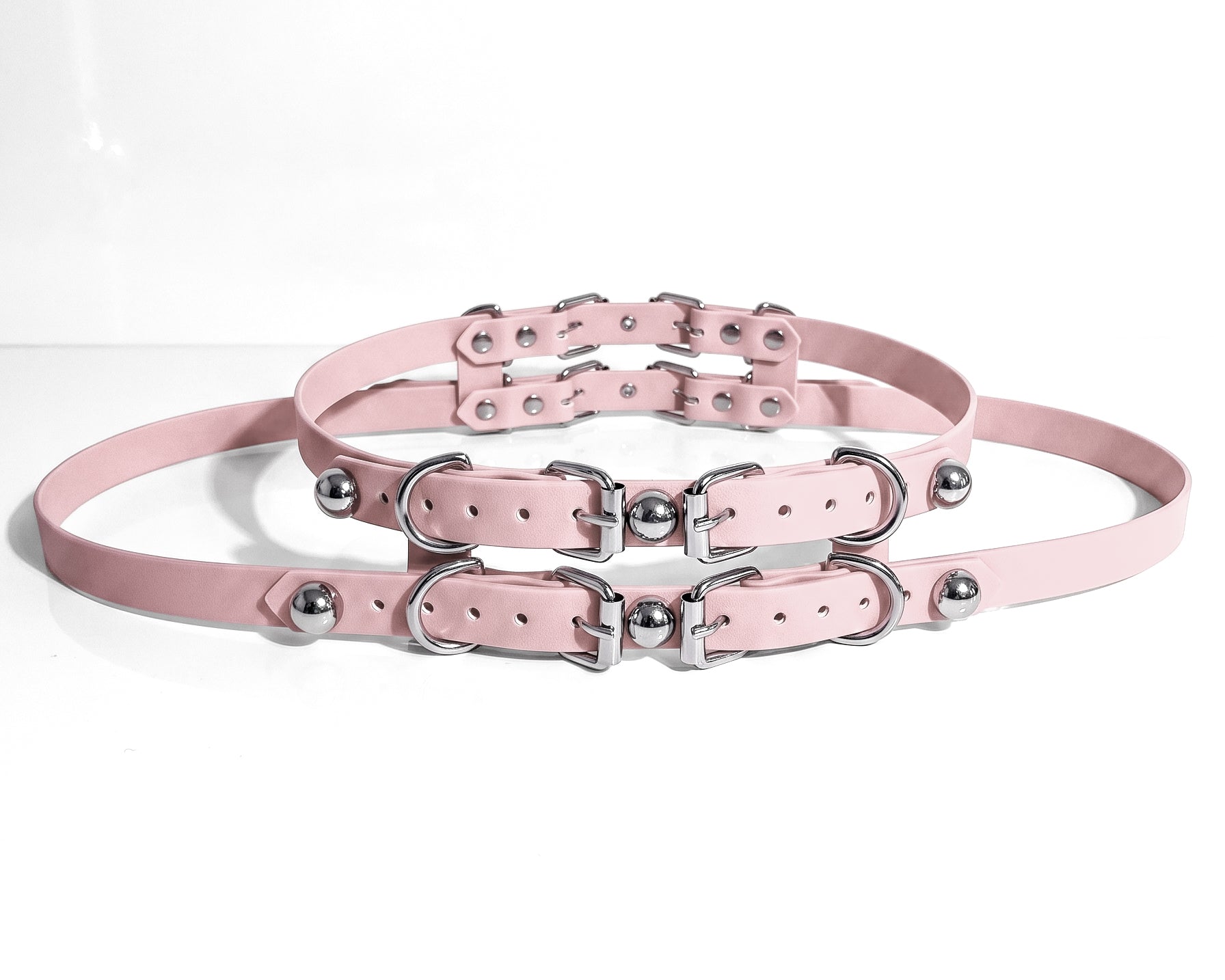 ATÉLIER JIVOMIR STRAP LUXURY STUDDED WAIST FASHION BELT HIPSTER SANDY PINK