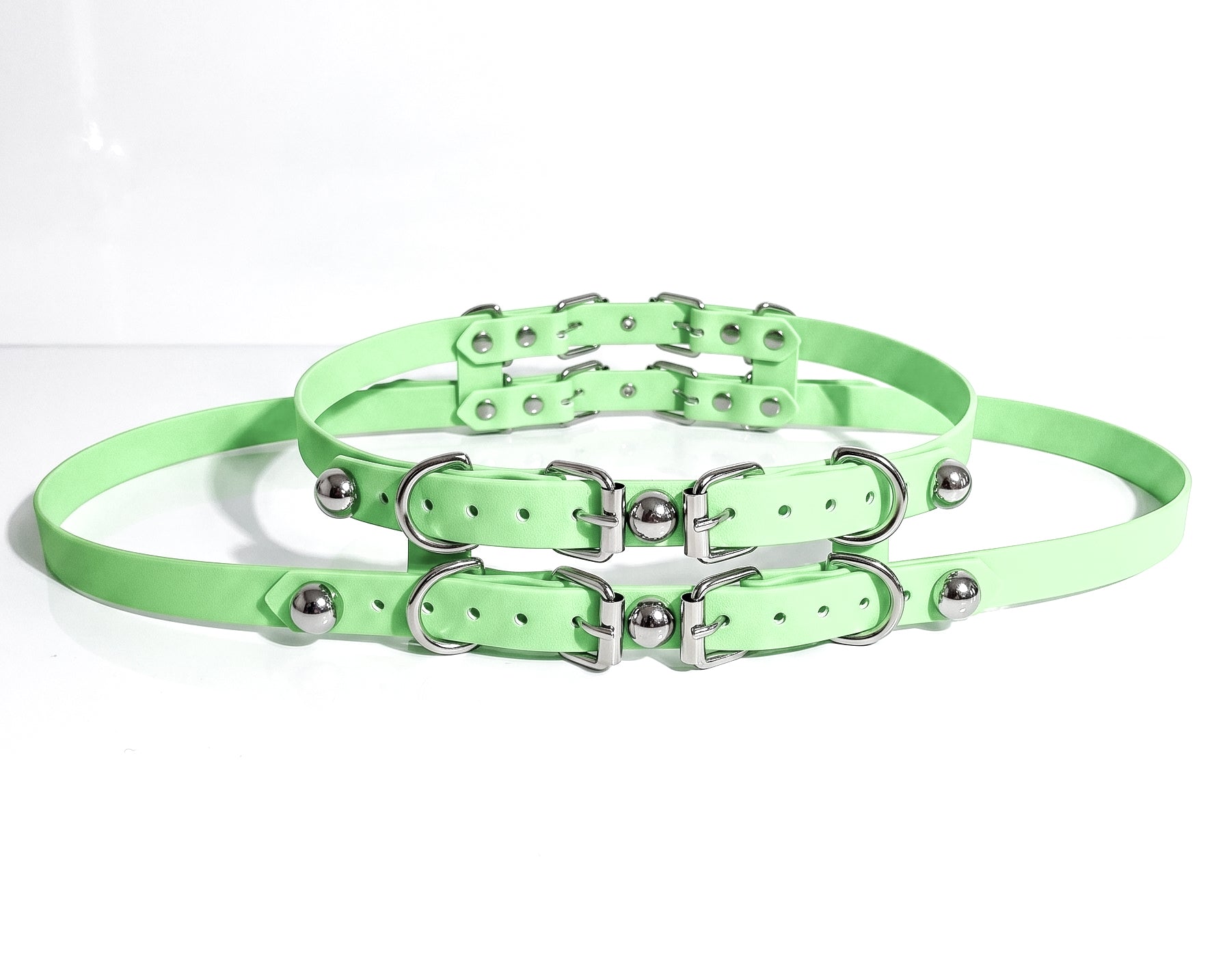 ATÉLIER JIVOMIR STRAP LUXURY STUDDED WAIST FASHION BELT HIPSTER MINT