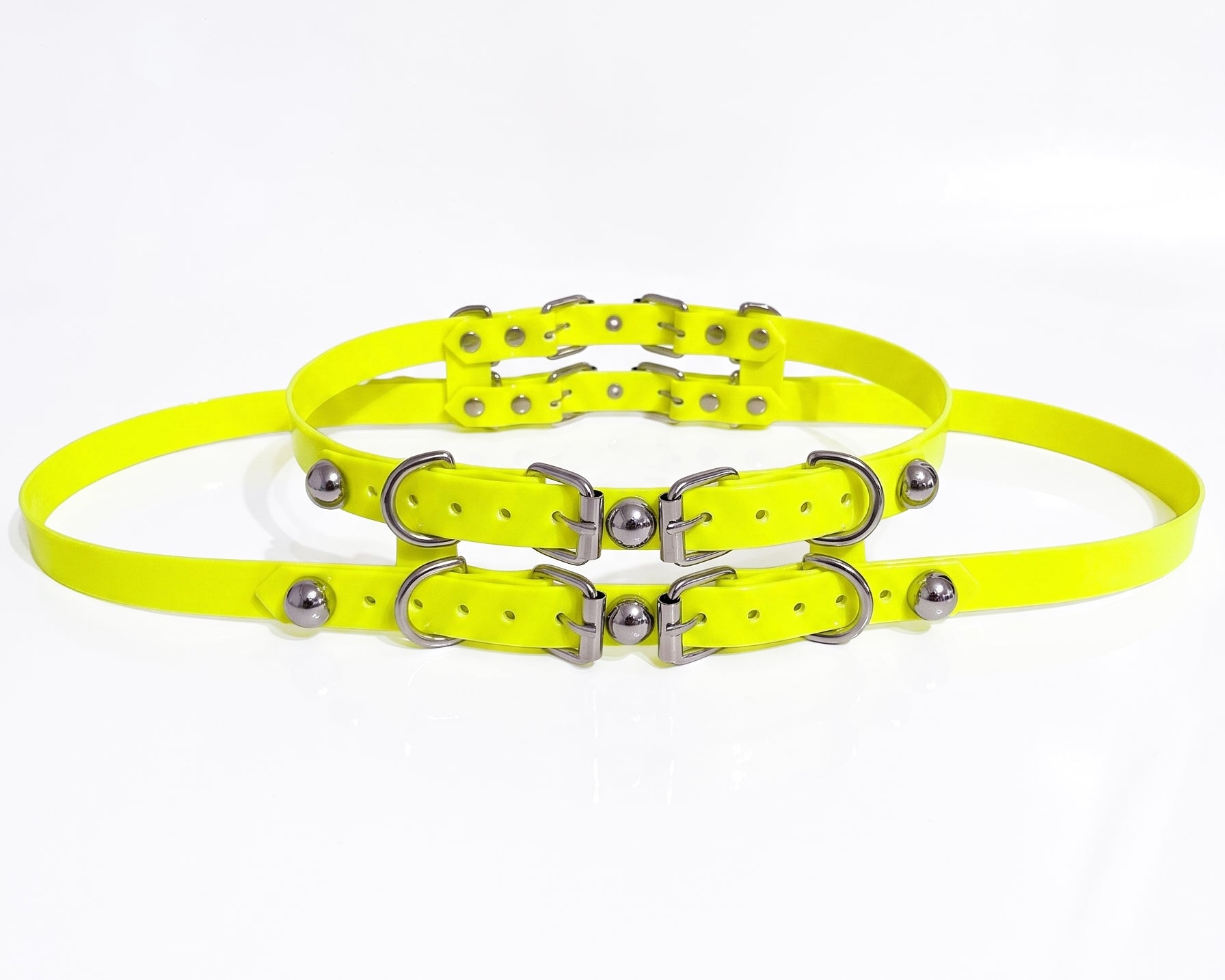ATÉLIER JIVOMIR STRAP LUXURY STUDDED WAIST FASHION BELT HIPSTER NEON YELLOW RAVE FESTIVAL