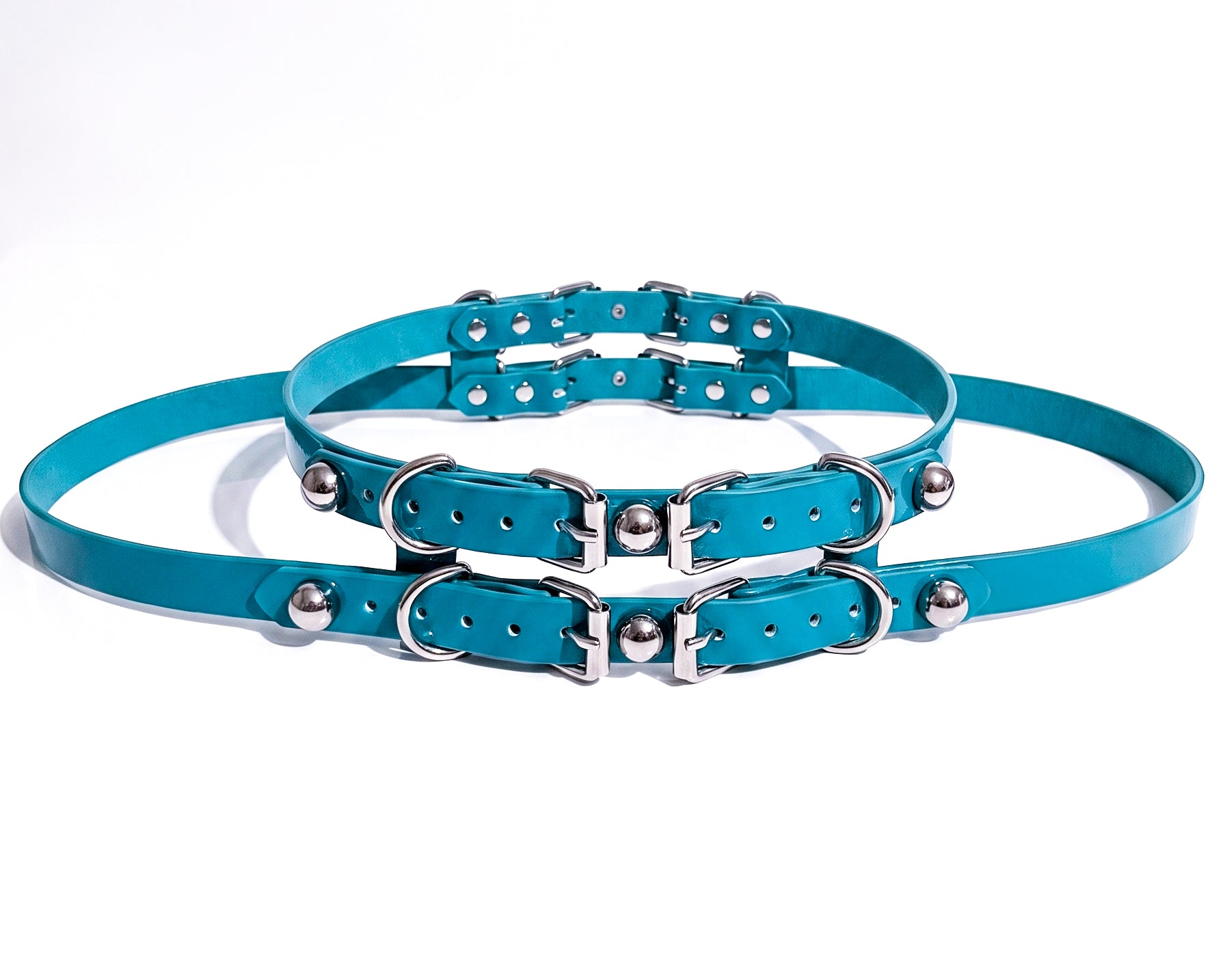 ATÉLIER JIVOMIR STRAP LUXURY STUDDED WAIST FASHION BELT HIPSTER TEAL 