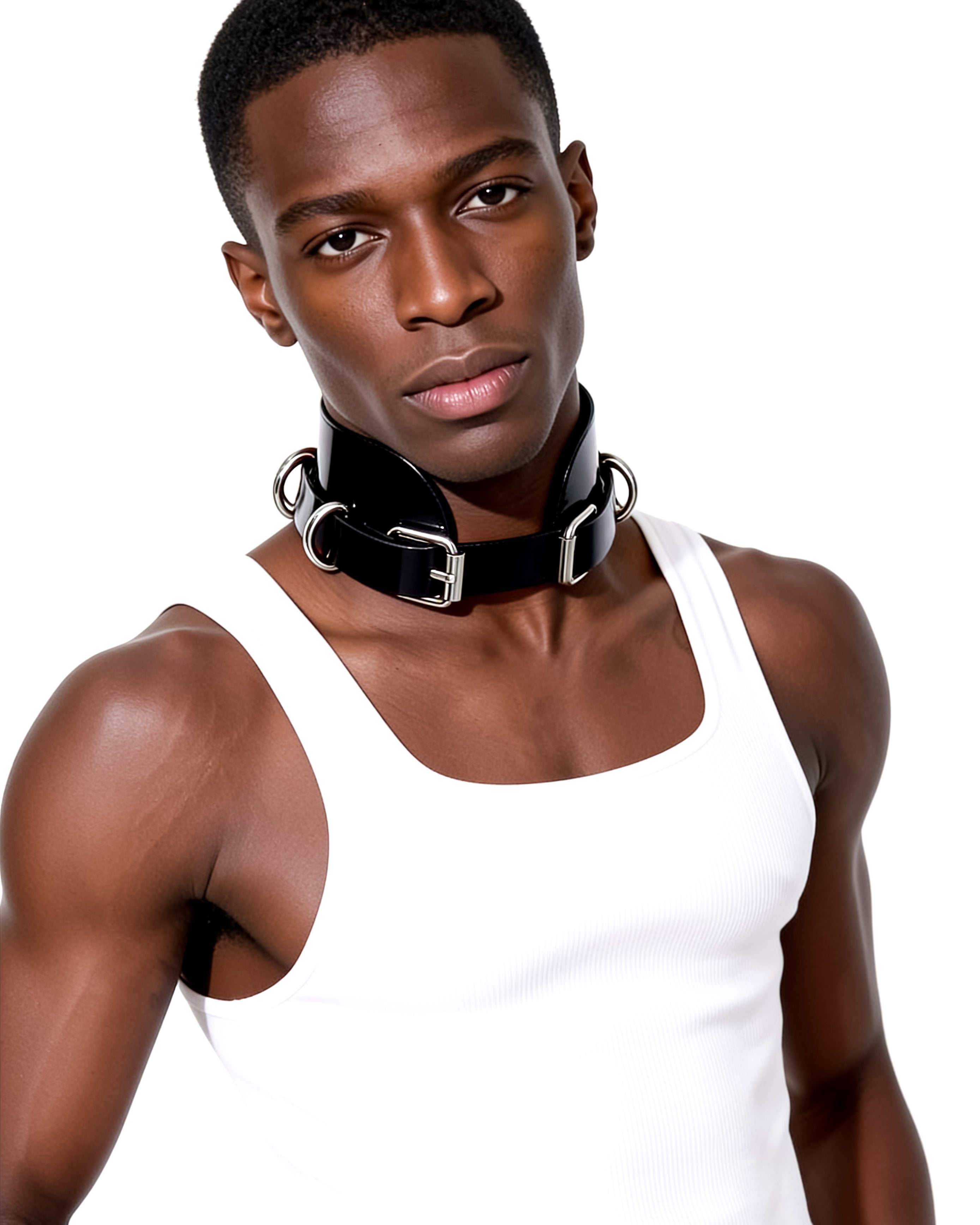 ATÉLIER JIVOMIR VEGAN VYNIL LUXURY CHOKER DOG COLLAR GENDERLESS FASHION ACCESSORIE