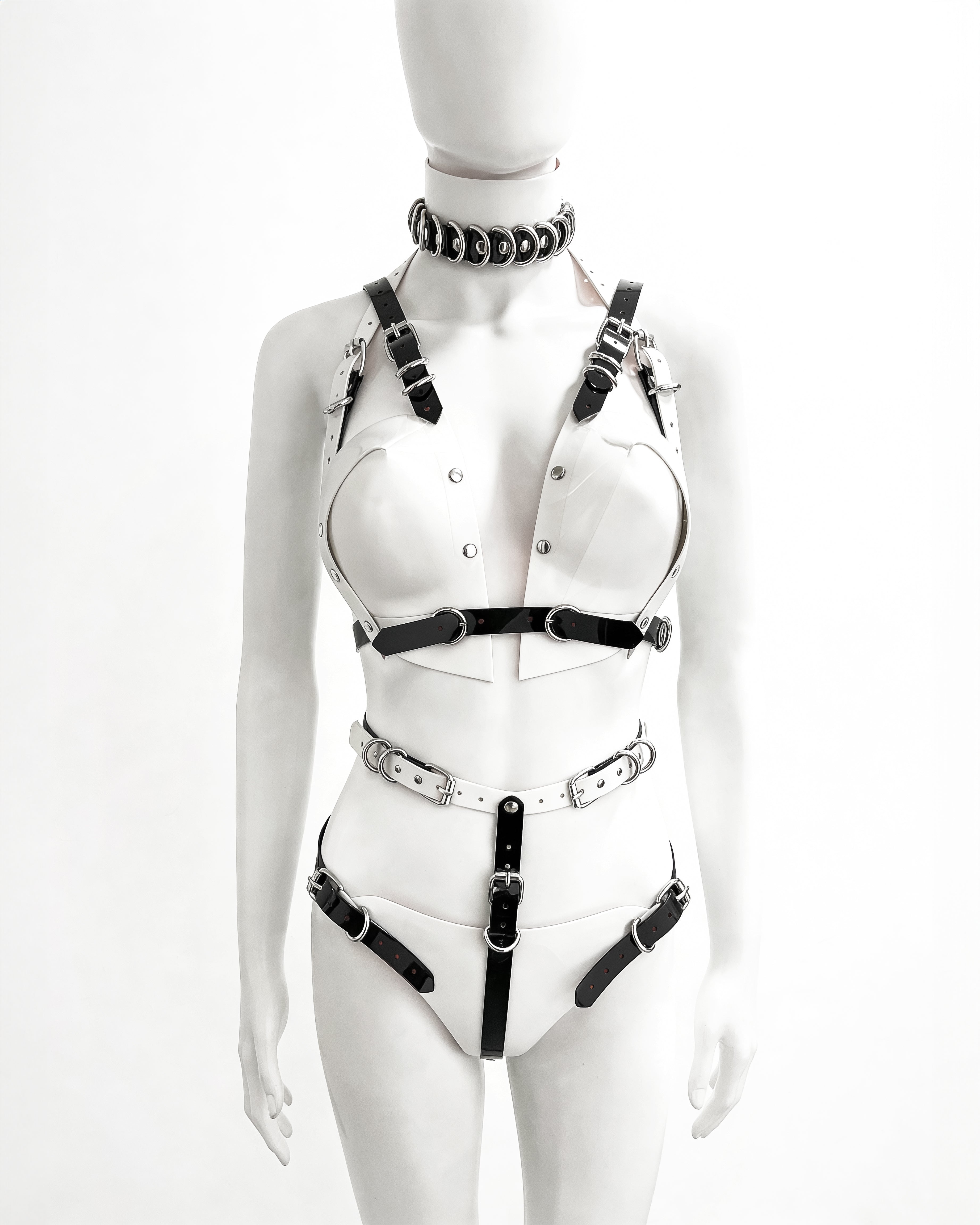 ATÉLIER JIVOMIR LUXURY VEGAN VINYL KINK FASHION CRAFTED TO ORDER WHITE