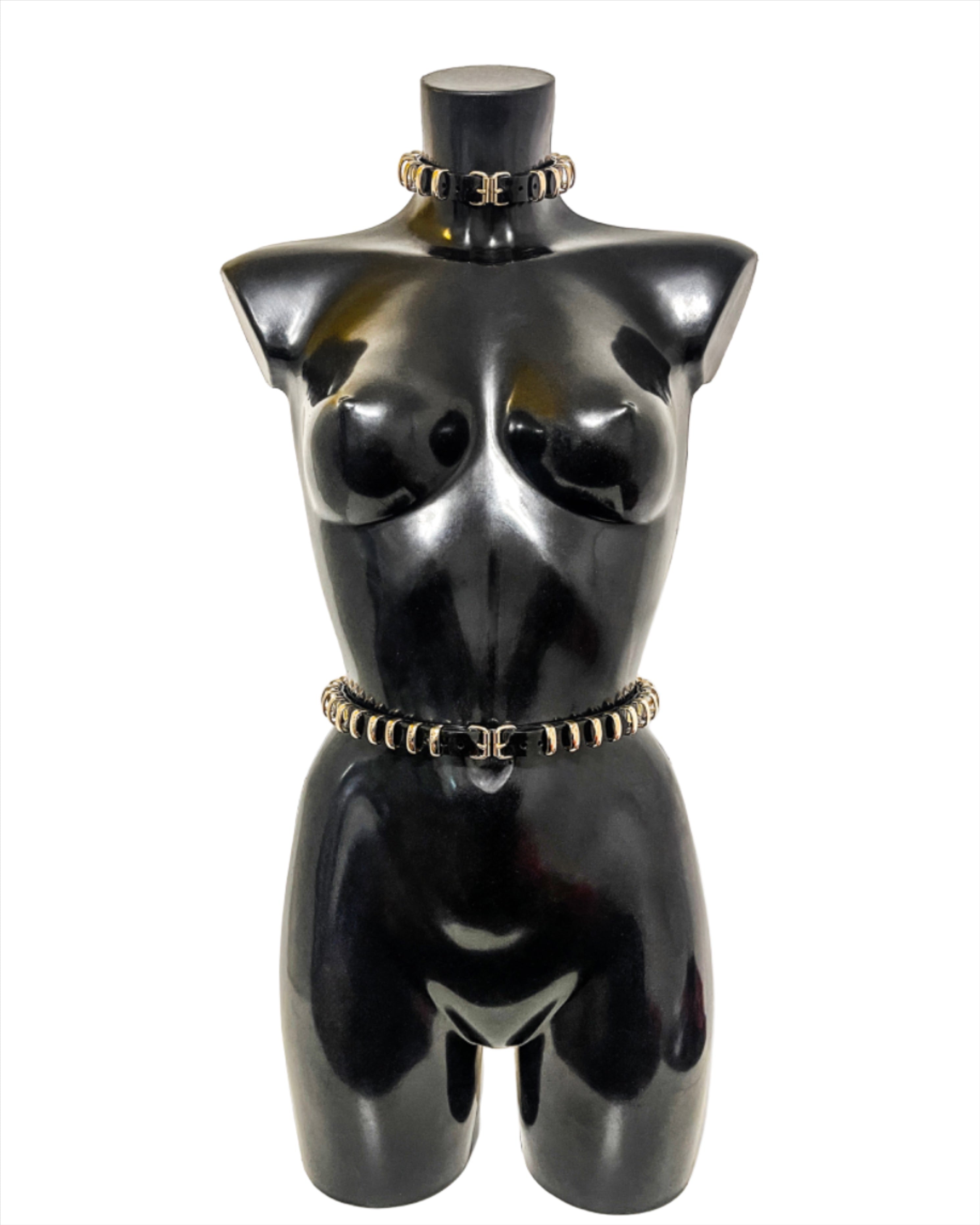 vegan vinyl fashion accessories luxury hand crafted to order London Jivomir Domoustchiev COLLAR CHOCKER
