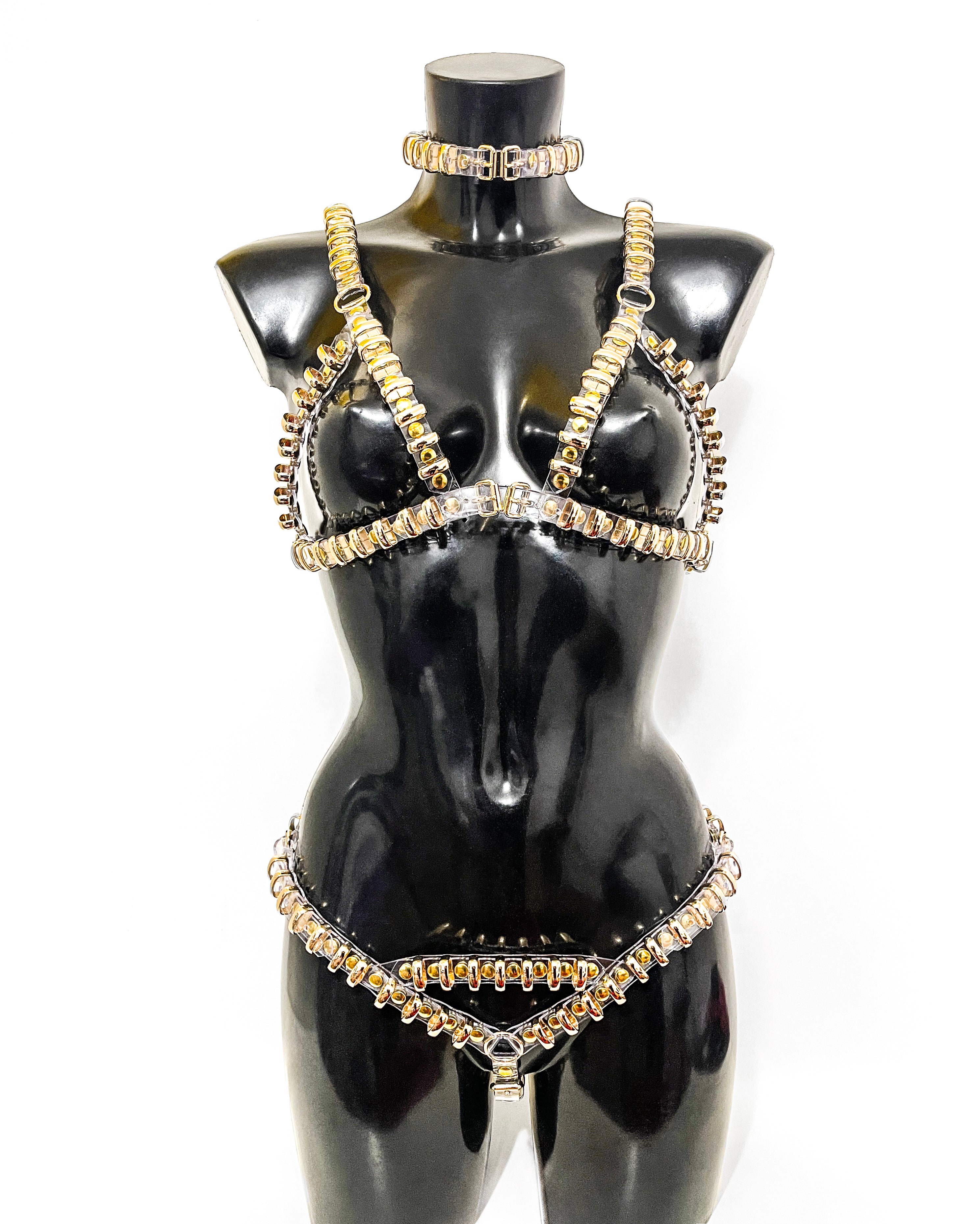 Jivomir Domoustchiev vegan vinyl pvc fashion wearable sculpture hand crafted to order only in East London Atelier independent luxury brand bras and panties knickers