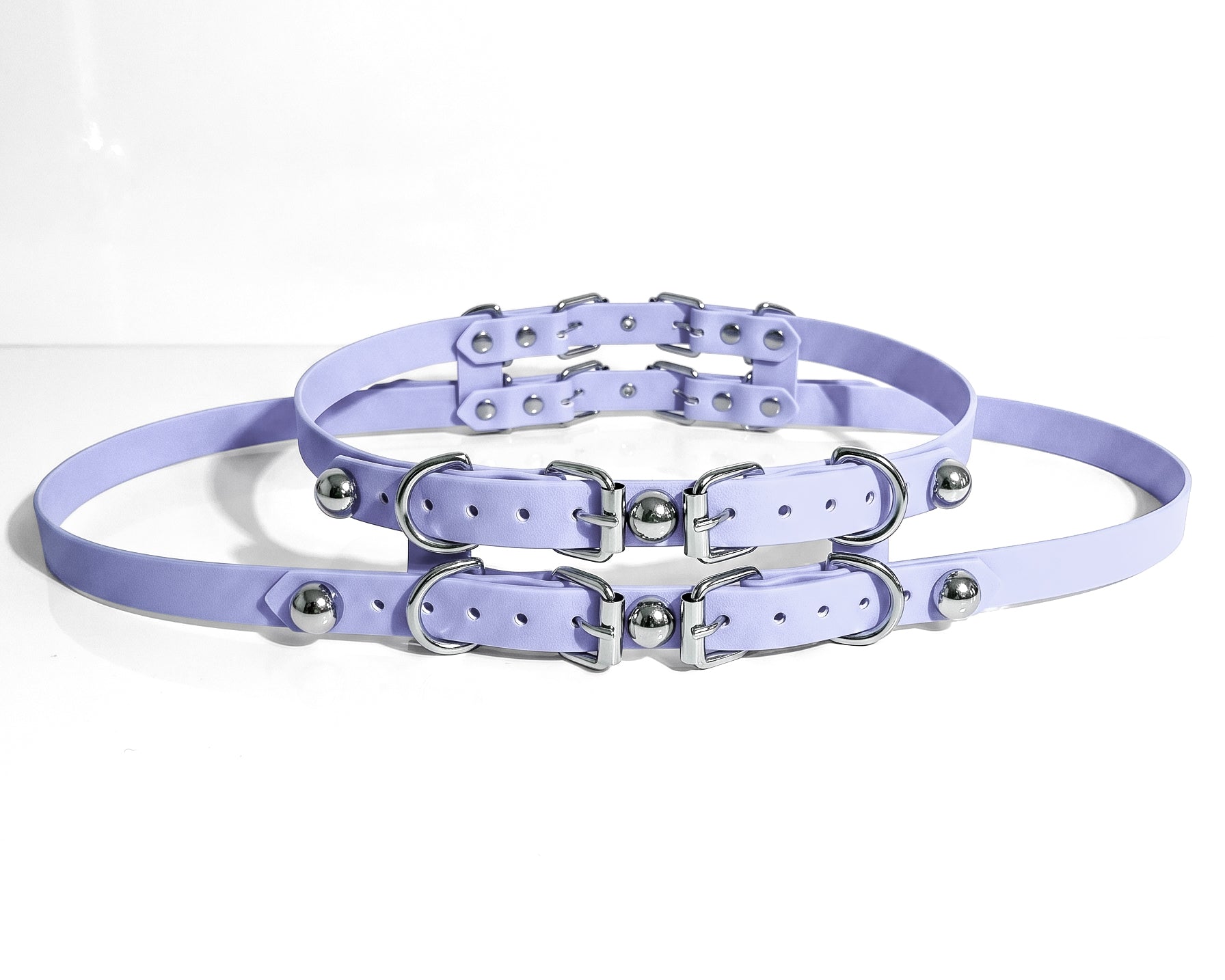 ATÉLIER JIVOMIR STRAP LUXURY STUDDED WAIST FASHION BELT HIPSTER LILAC 