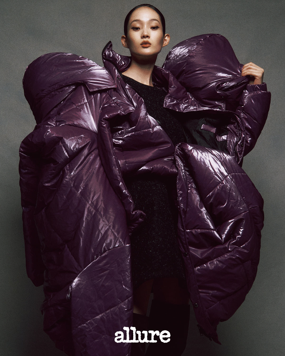 ATÉLIER JIVOMIR WEARABLE SCULPTURE BUBBLE PUF AVANT GARDE COAT REPURPOSED SUPERMODEL HYUNJI SHIN