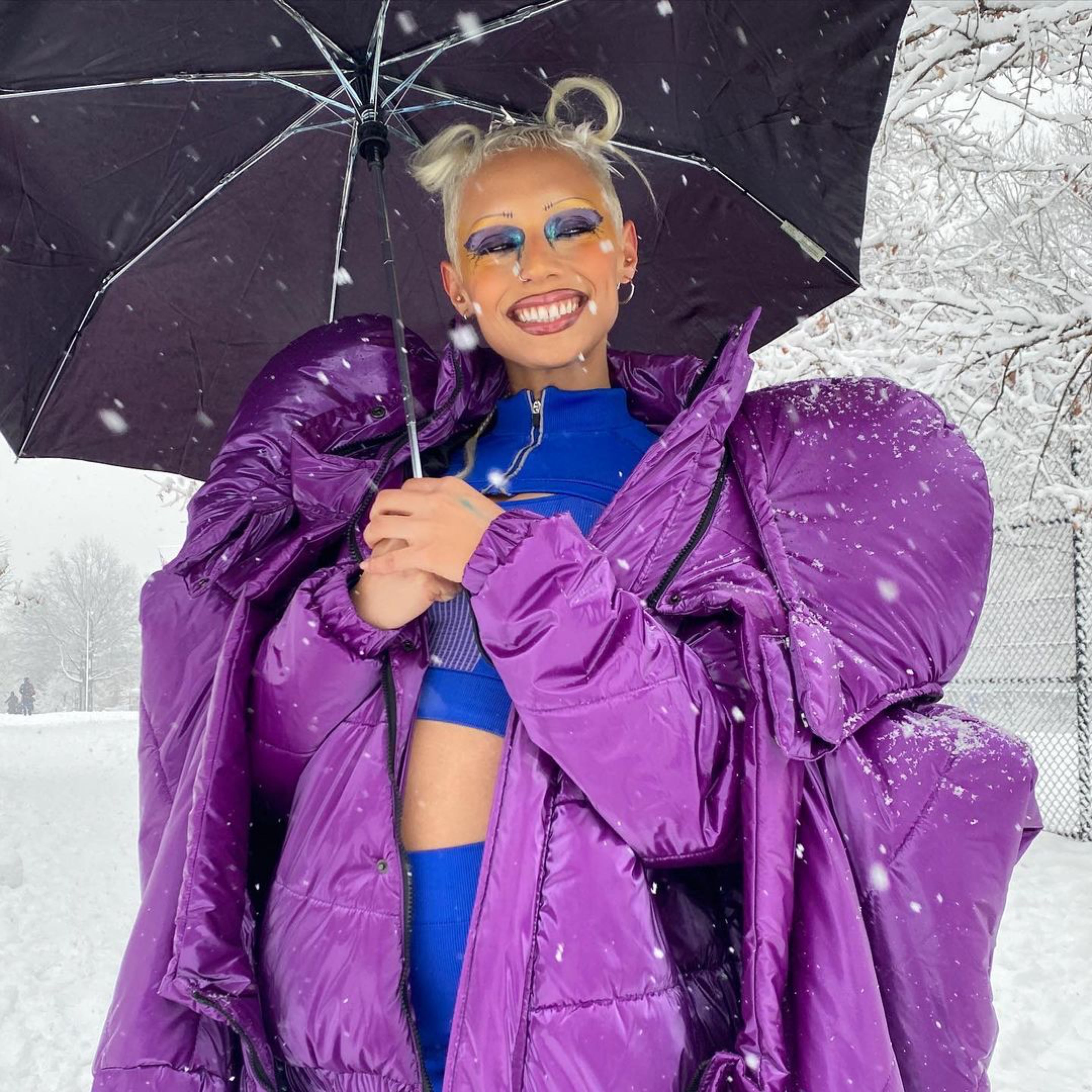 ATÉLIER JIVOMIR WEARABLE SCULPTURE BUBBLE PUF AVANT GARDE COAT REPURPOSED WARN BY UGLYWORLDWIDE 