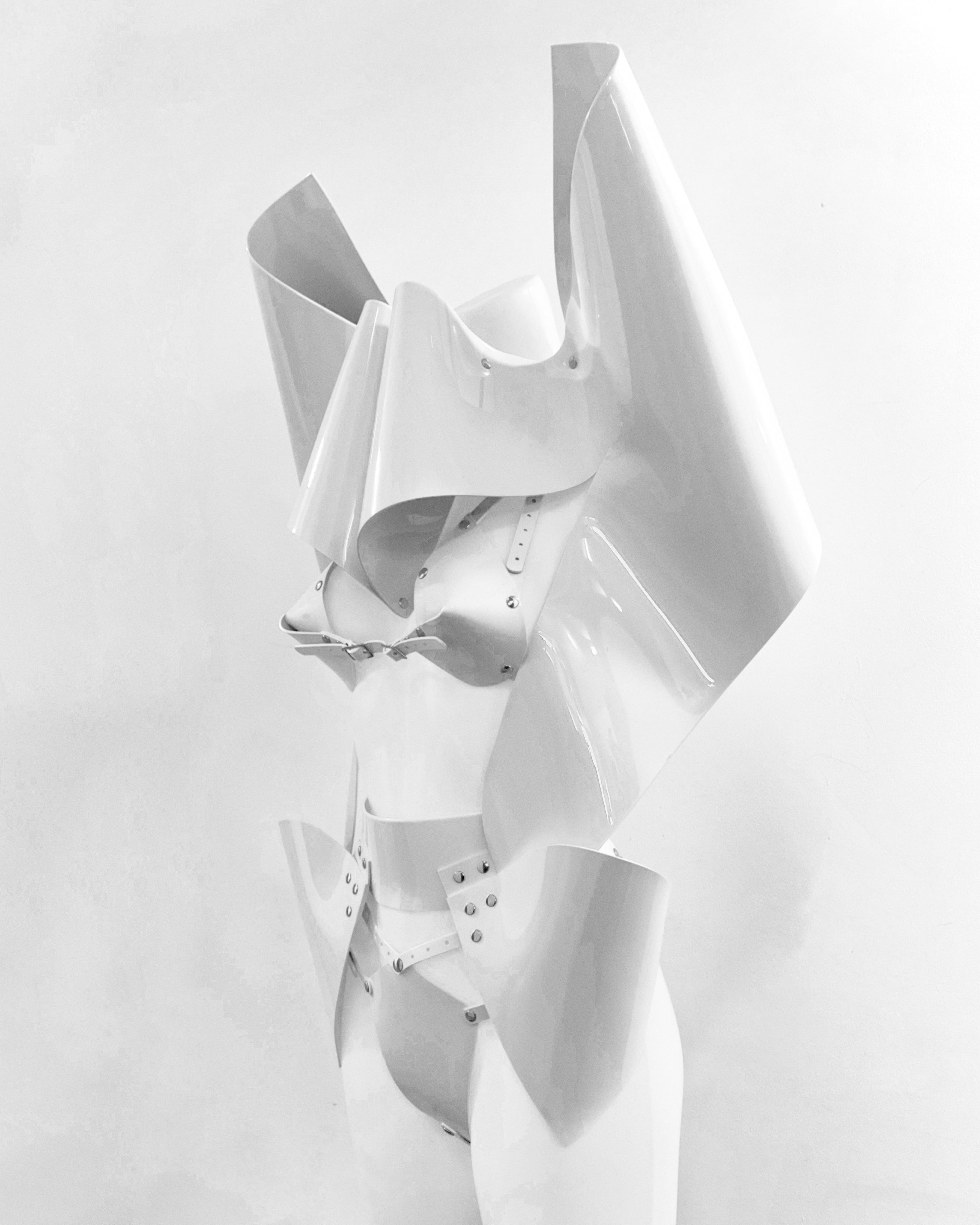 ATÉLIER JIVOMIR V POINT SET LUXURY VEGAN FASHION AVANT-GARDE KINK LINGERIE STATEMENT INTIMATES CRAFT WHITE WEARABLE SCULPTURE
