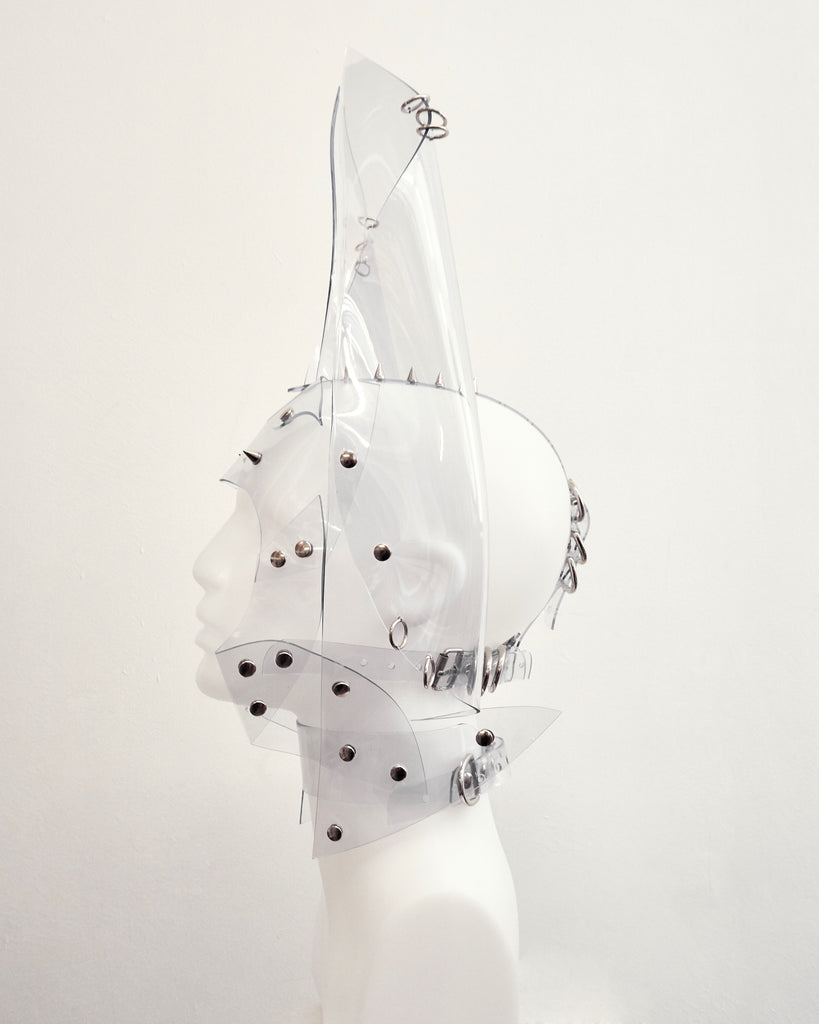 Vegan vinyl spirit animal studded kink role-play anime headpiece mask carnival rabbit cat eagle wolf dog ring Jivomir Domoustchiev
