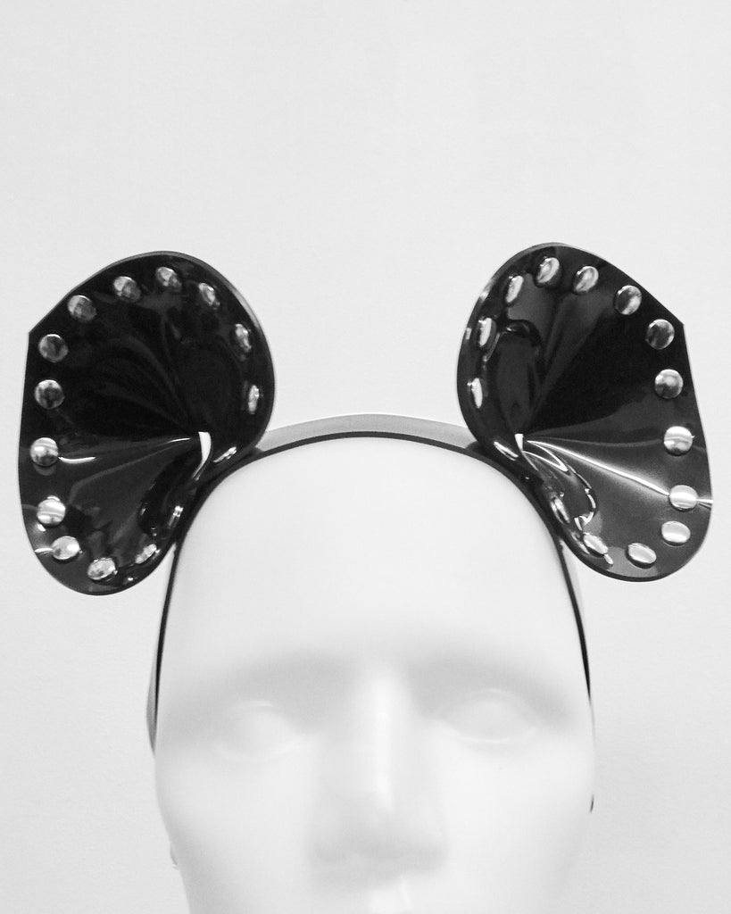Jivomir Domoustchiev vegan vinyl pvc fashion wearable sculpture hand crafted to order only in East London Atelier independent luxury brand cuffs accessories