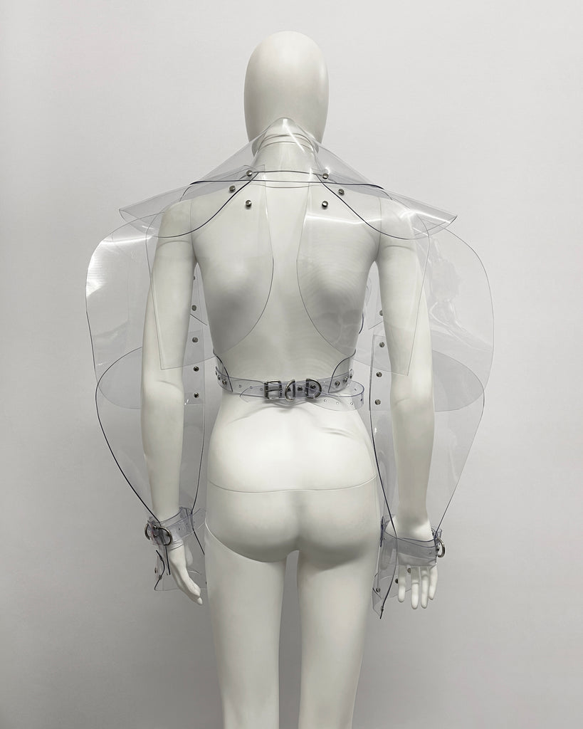Jivomir Domoustchiev full body armour samurai woman cosplay future robot superhero love vegan sculpture design collectible art transparent 