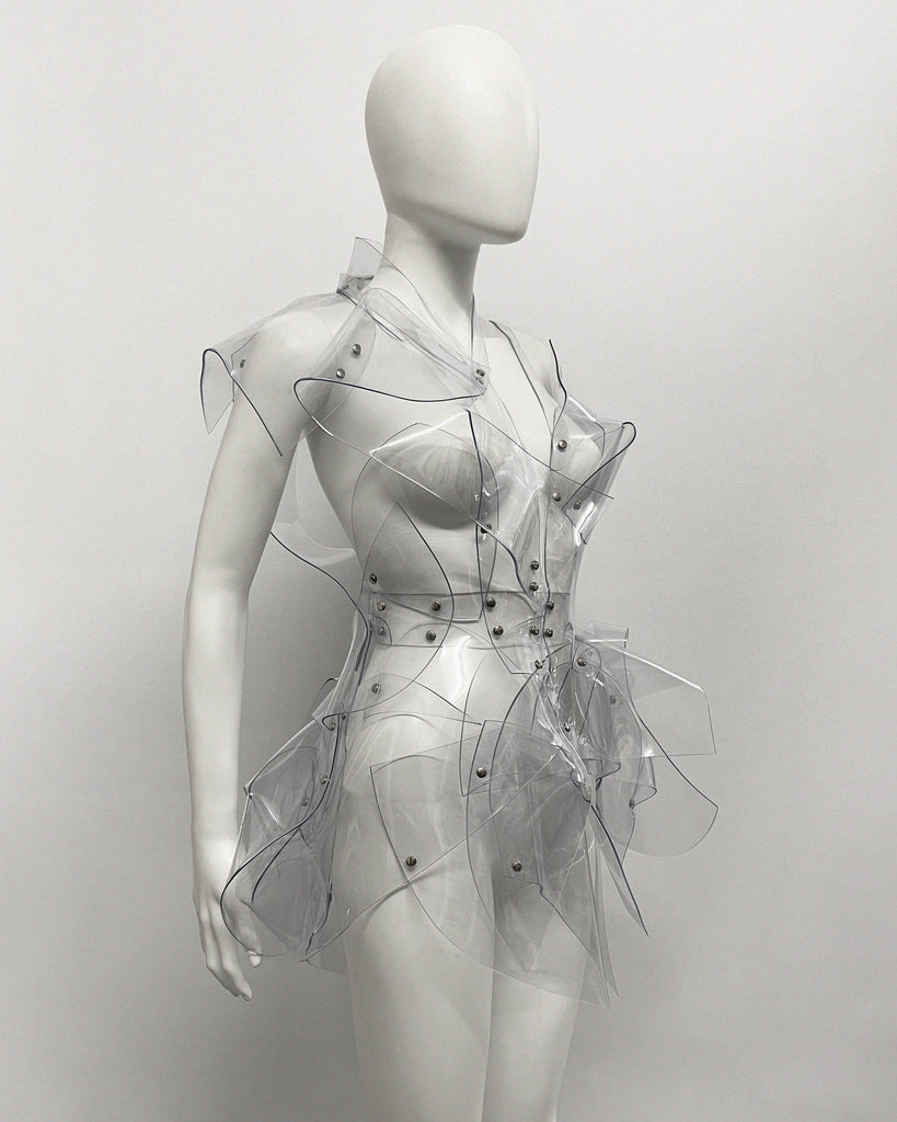 Jivomir Domoustchiev full body armour samurai woman cosplay future robot superhero love vegan sculpture design collectible art transparent 