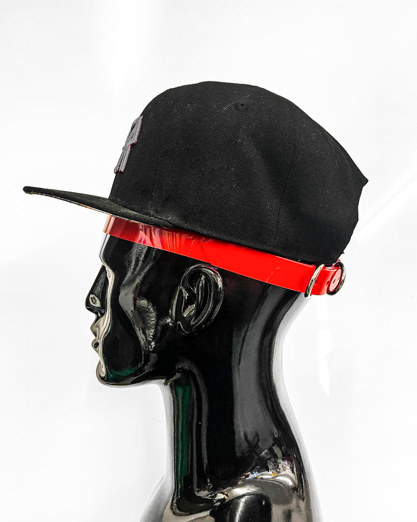 The ©JBand by Jivomir Domoustchiev is our NEW copyrighted Patent Pending PVC Vinyl Band that sits just under your hat to both add a little colour to the contours of your face but also holds the oversized hats in place so they sit slightly above the band. The ©JBand comes in both 25mm or 20mm (1" or 2/4") your choice your expression. headband baseball hat  visor colours