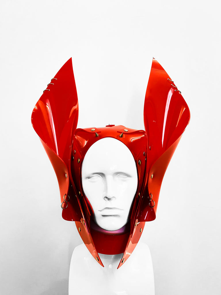 Vegan vinyl spirit animal studded kink role-play anime headpiece mask carnival rabbit cat eagle wolf dog ring Jivomir Domoustchiev