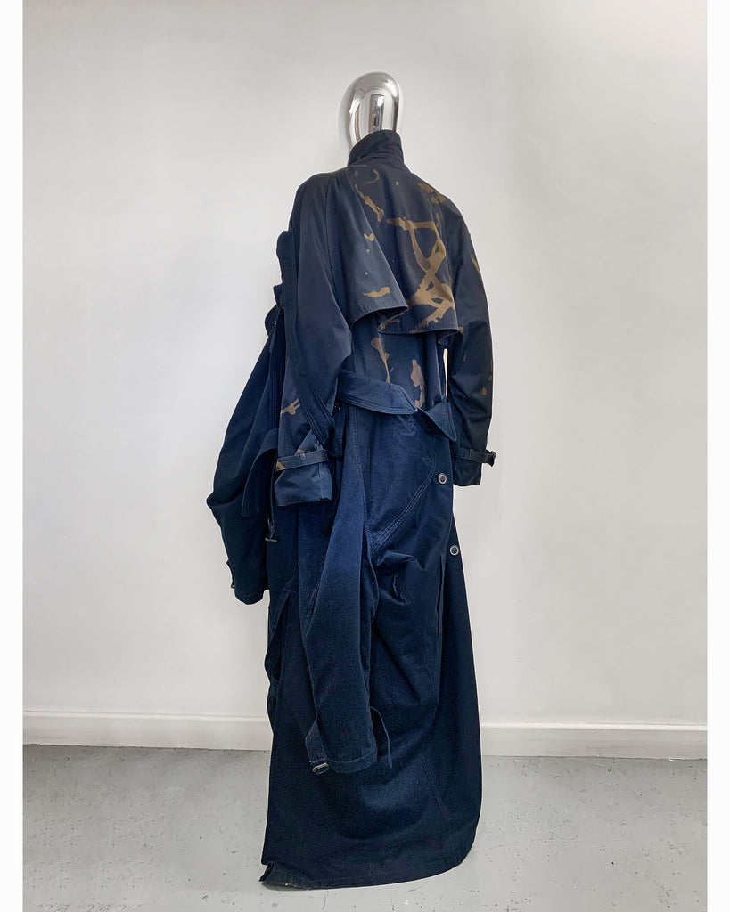 Jivomir Domoustchiev hand crafted re purposed sculpture trench coat Jivomir Domoustchiev hand crafted re purposed sculpture trench coat  hand crafted from re purposing coats and creating a beautiful collectible sculpture 