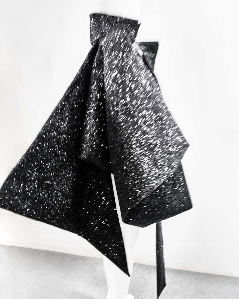 Jivomir Domoustchiev vegan vinyl pvc fashion wearable sculpture hand crafted to order only in East London Atelier independent luxury glitter coat jacket couture made to order custom 