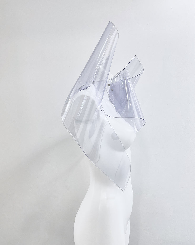 Jivomir Domoustchiev vegan vinyl pvc fashion wearable sculpture hand crafted to order only in East London Atelier independent luxury brand