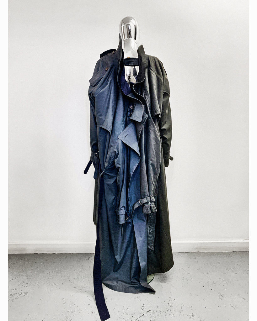 Triple Trench cotton Reimagined trench coat Hand crafted to order  Jivomir Domoustchiev ultimate must have trench coat