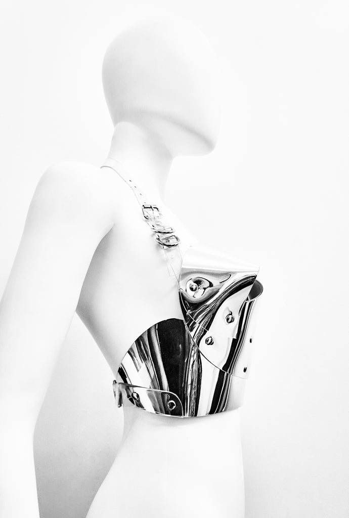 Jivomir Domoustchiev vinyl vegan sculpture bustier transparent red nice minaj