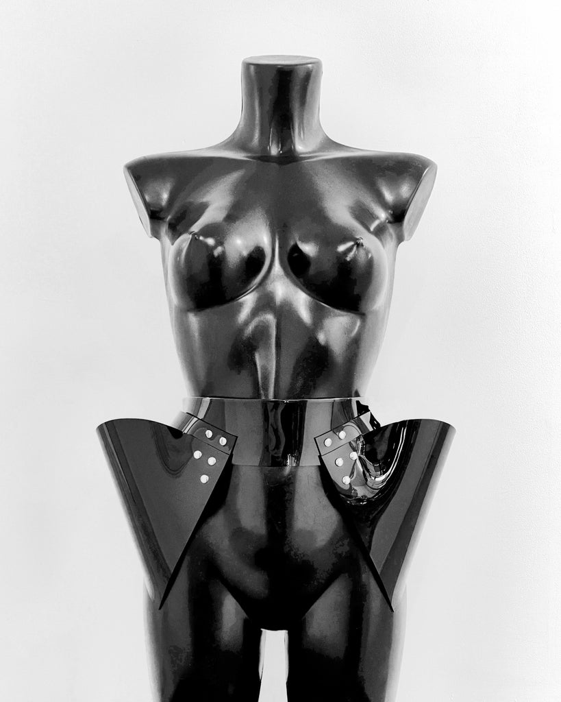 Jivomir Domoustchiev hipster belt vegan vinyl future love superhero kink fetish designer luxury tailoring must