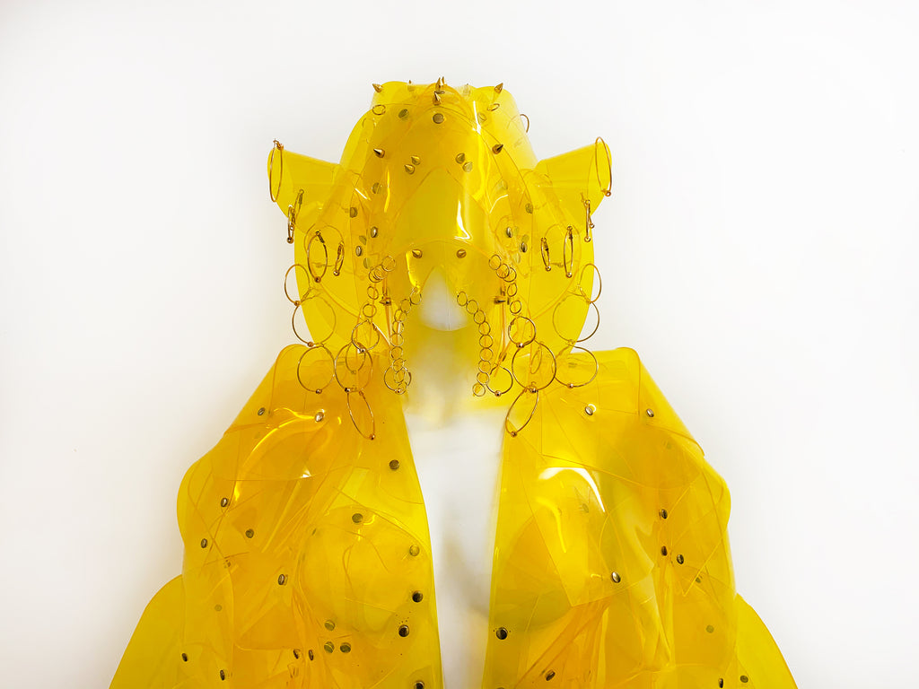 ONNA BUGEISHHA BY JIVOMIR DOMOUSTCHEV FEMALE SAMURAI FUTURE SCULKPTURE FASHON N VEGAN VINYL HAND CRAFTED TO  ORDER IN LONDON VEGAN VINYL 