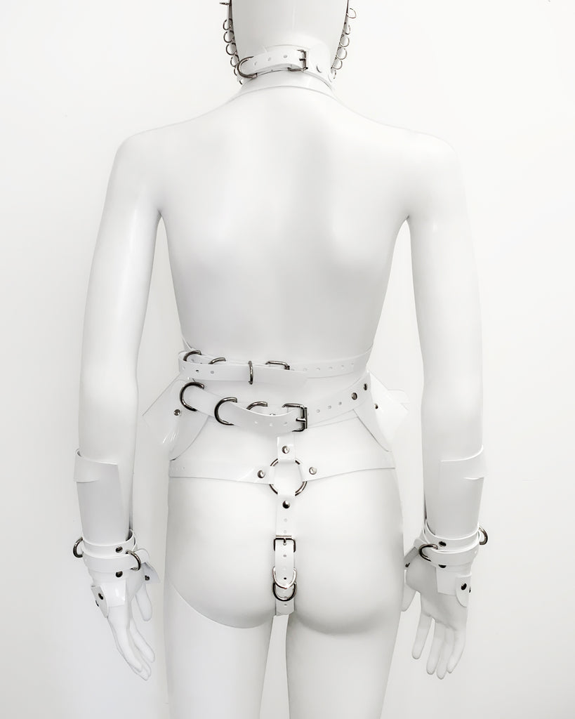 Jivomir Domoustchiev vegan vinyl sculpture fashion accessories hand crafted made in London kink avant garden future  luxury superhero cosplay kink latex fetish 