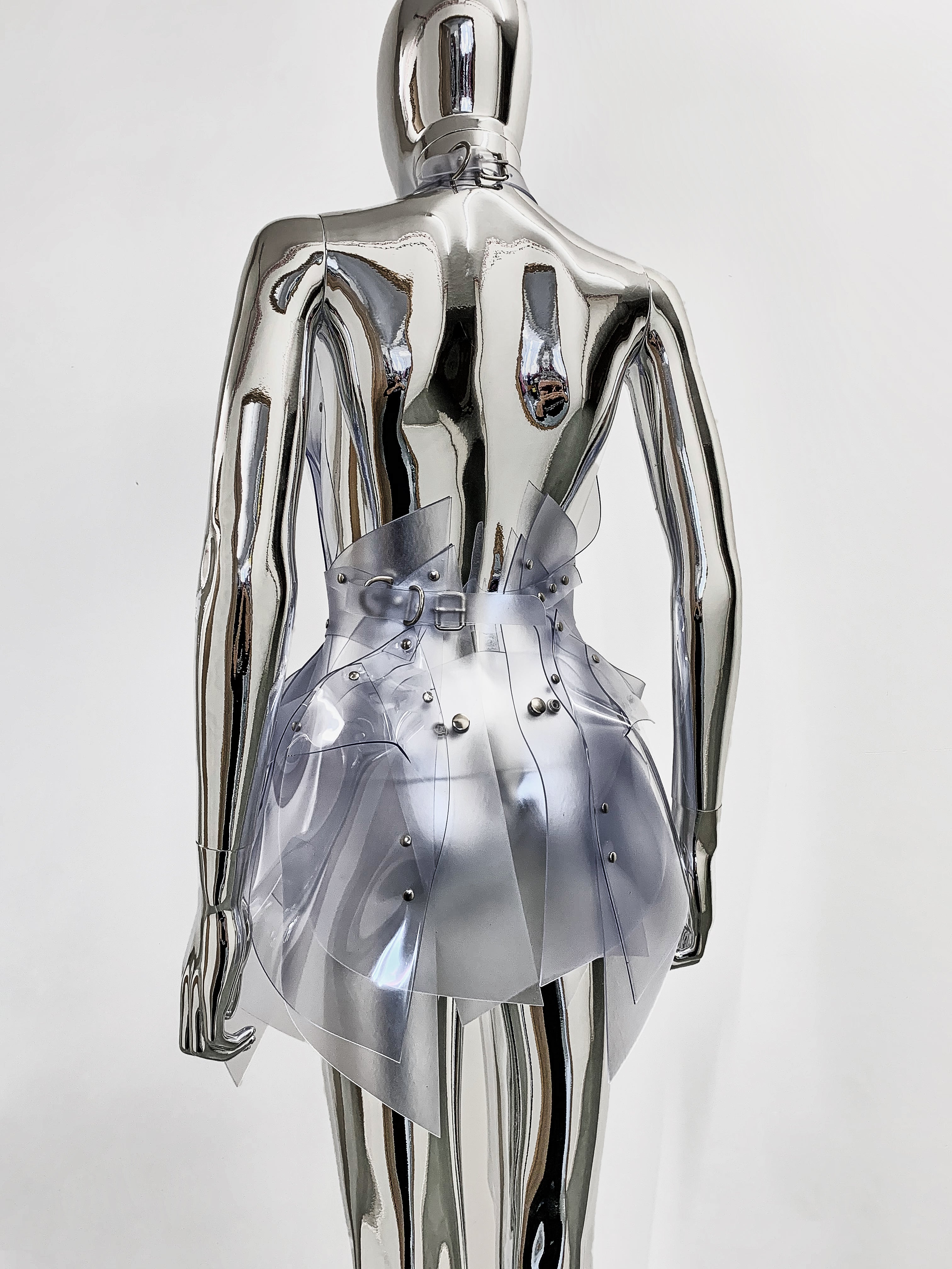 Jivomir Domoustchiev vegan vinyl sculpture future fashion vegan dress