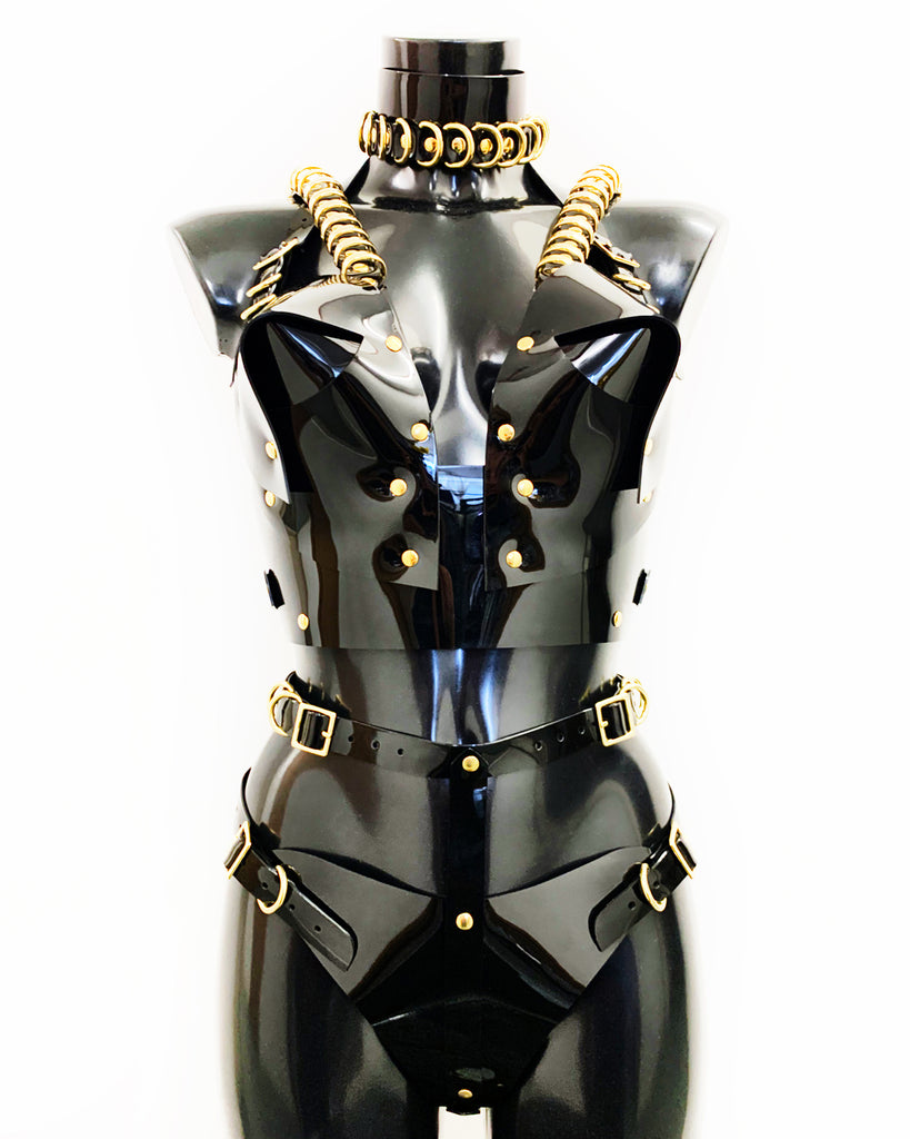 Jivomir Domoustchiev vegan vinyl pvc fashion wearable sculpture hand crafted to order only in East London Atelier independent luxury brand bras and panties knickers