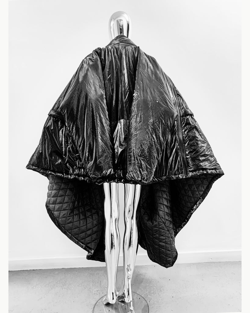 Shapeshifter PUF Jivomir Domoustchiev layered sculpture  Puffa coat repurposed reimagineeverything future fashion hand crafted made in London luxury couture 