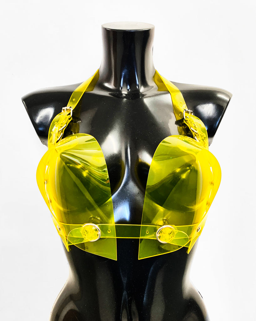 Jivomir Domoustchiev vegan vinyl pvc fashion wearable sculpture hand crafted to order only in East London Atelier independent luxury brand bras bustier corset