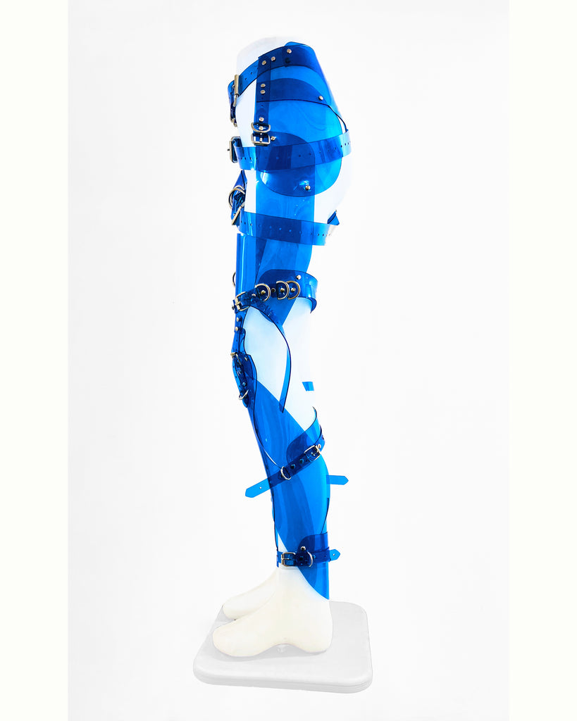 Jivomir Domoustchiev Full Robot Leg Harness in vegan vinyl pure robot style future Dixie D'Amelo perfect styling to create full  look worn as belt or full look