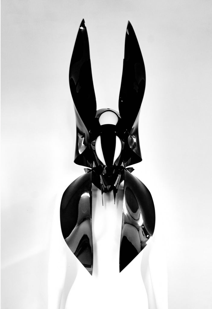 Vegan vinyl spirit animal studded kink role-play anime headpiece mask carnival rabbit cat eagle wolf dog ring Jivomir Domoustchiev