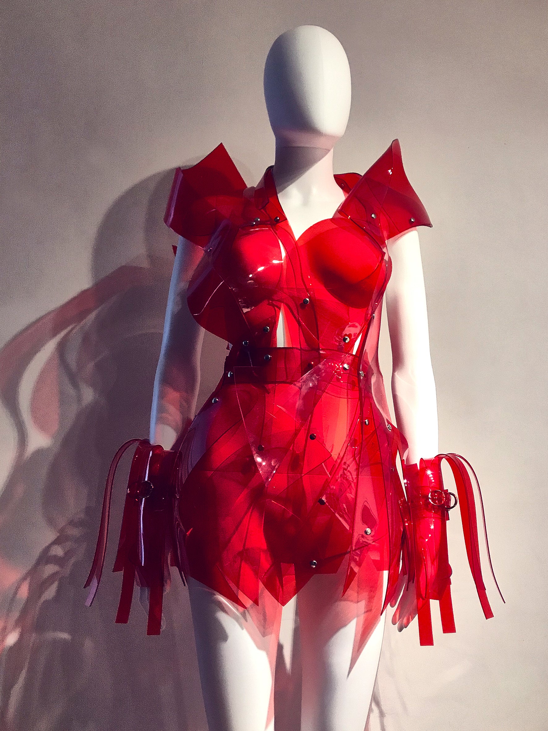 Jivomir Domoustchiev vegan vinyl pvc fashion wearable sculpture hand crafted to order only in East London Atelier independent luxury brand