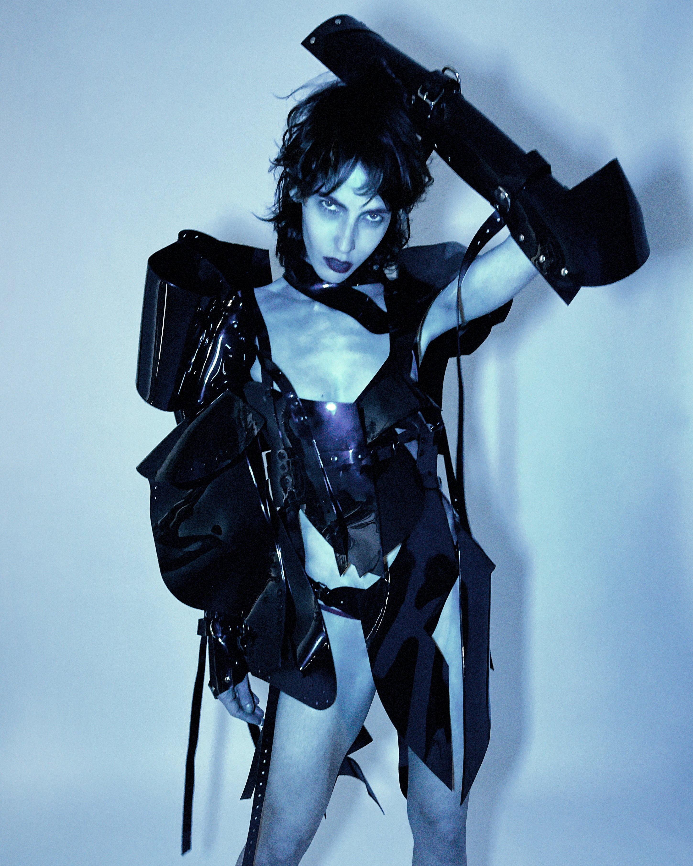 Jivomir Domoustchiev full body armour samurai woman cosplay future robot superhero love vegan sculpture design collectible artJivomir Domoustchiev full body armour samurai woman cosplay future robot superhero love vegan sculpture design collectible art sculpture jacket half dress black midnight love