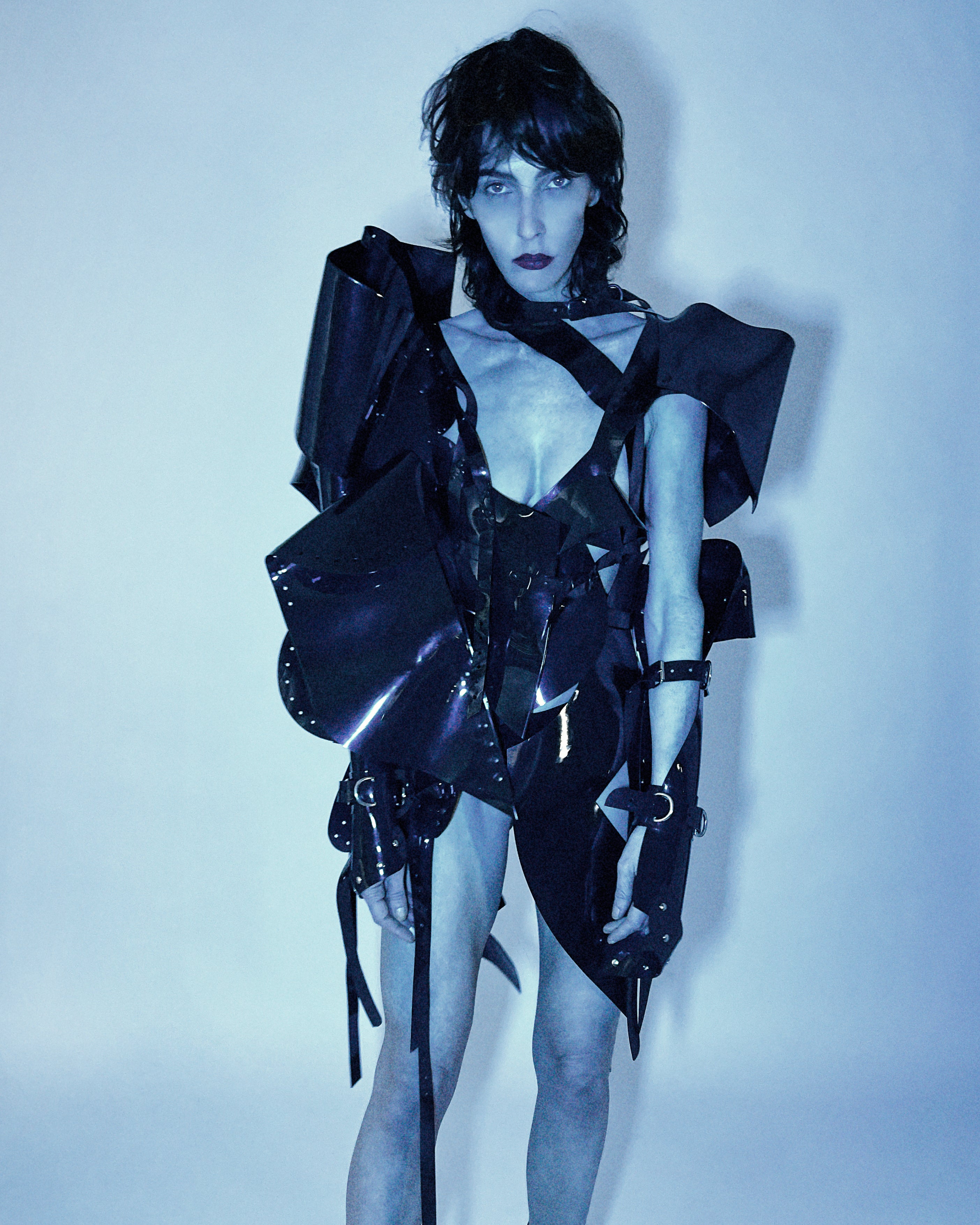 Jivomir Domoustchiev full body armour samurai woman cosplay future robot superhero love vegan sculpture design collectible artJivomir Domoustchiev full body armour samurai woman cosplay future robot superhero love vegan sculpture design collectible art sculpture jacket half dress black midnight love